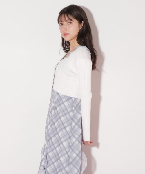 セール】◇ショートカーデ・ラッフルキャミワンピセット