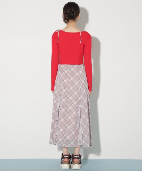 JILL by JILL STUART(ジルバイジルスチュアート)の「◇ショートカーデ・ラッフルキャミワンピセット(ワンピース・レディース・ホワイト/レッド・FREE)」の13枚目の写真