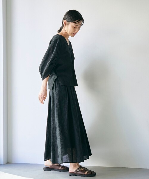 RONEL(ロネル)の「【大草直子さんコラボ】AMARC(アマーク)ギャザースリーブブラウス(シャツ/ブラウス・レディース・ブラック/ライトブルー/ケリーグリーン・S/M/L)」の22枚目の写真