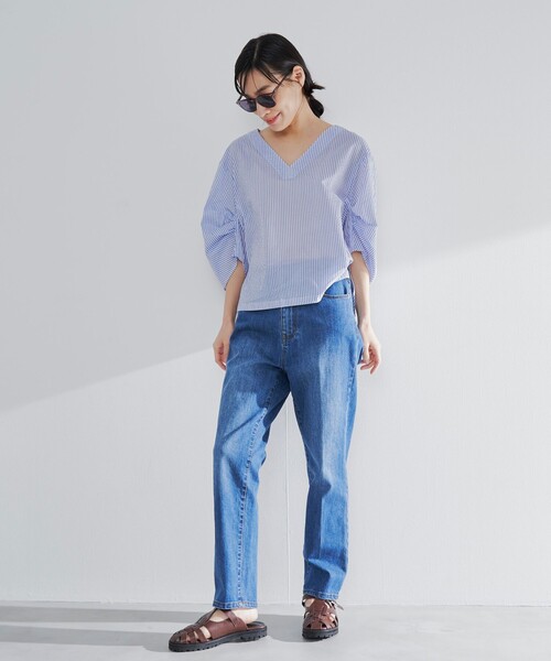 RONEL(ロネル)の「【大草直子さんコラボ】AMARC(アマーク)ギャザースリーブブラウス(シャツ/ブラウス・レディース・ブラック/ライトブルー/ケリーグリーン・S/M/L)」の21枚目の写真