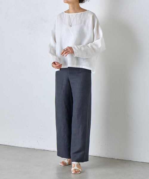 BEARDSLEY（ビアズリー）の「《15 quinze》リネンパンツ（その他パンツ・レディース・グレー/ベージュ・FREE）」の3枚目の写真