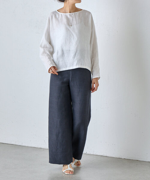 BEARDSLEY（ビアズリー）の「《15 quinze》リネンパンツ（その他パンツ・レディース・グレー/ベージュ・FREE）」の6枚目の写真