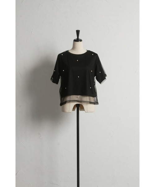 &. NOSTALGIA(アンドドットノスタルジア)の「【ZOZO限定】パール付きカットプルオーバー(Tシャツ/カットソー・レディース・ホワイト/ブラック・M)」の14枚目の写真