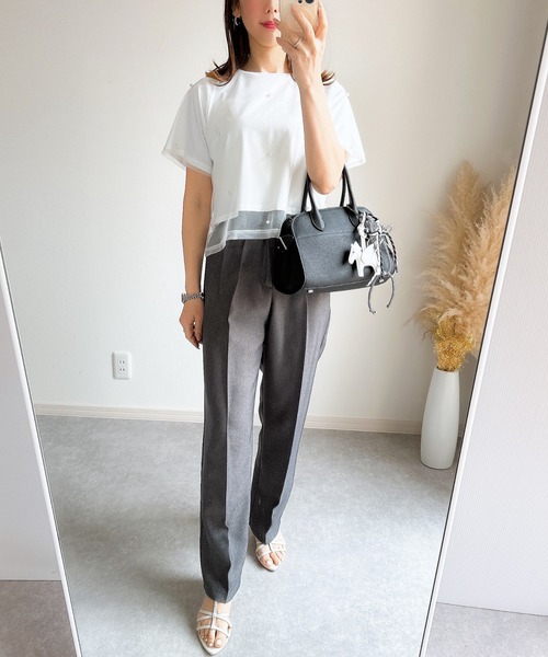 &. NOSTALGIA(アンドドットノスタルジア)の「【ZOZO限定】パール付きカットプルオーバー(Tシャツ/カットソー・レディース・ホワイト/ブラック・M)」の6枚目の写真