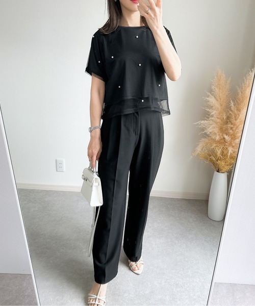 &. NOSTALGIA(アンドドットノスタルジア)の「【ZOZO限定】パール付きカットプルオーバー(Tシャツ/カットソー・レディース・ホワイト/ブラック・M)」の13枚目の写真