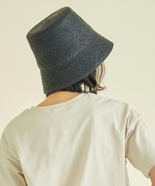 Settimissimo(セッティミッシモ)の「サイズ調節可能 ラフィア ブレード ランプ ハット(ハット・レディース・ブラック/ブラウン/ベージュ・FREE)」の8枚目の写真