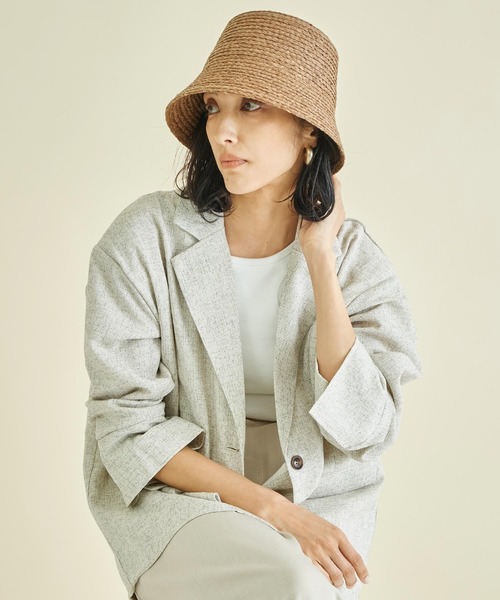 Settimissimo(セッティミッシモ)の「サイズ調節可能 ラフィア ブレード ランプ ハット(ハット・レディース・ブラック/ブラウン/ベージュ・FREE)」の12枚目の写真