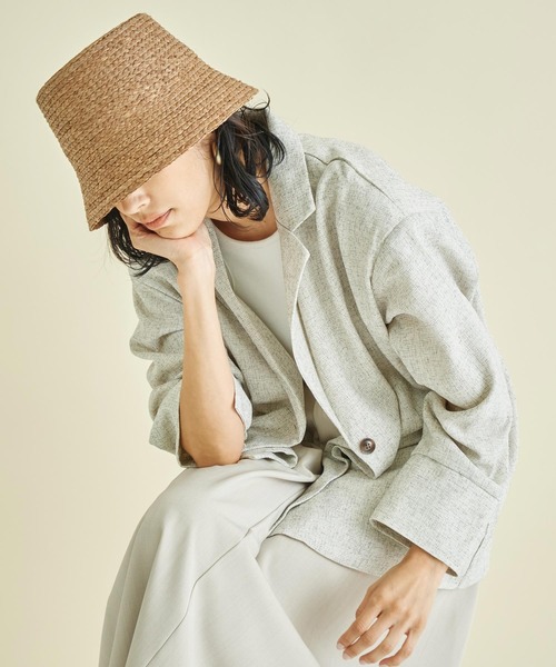 Settimissimo(セッティミッシモ)の「サイズ調節可能 ラフィア ブレード ランプ ハット(ハット・レディース・ブラック/ブラウン/ベージュ・FREE)」の13枚目の写真