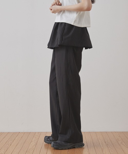 ★RONRON★ ドットカンカンフリルレイヤードパンツスカート Unblend】フリルレイヤード スカート付きパンツ MONO-MART