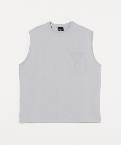 green label relaxing（グリーンレーベルリラクシング）の「【WEB限定】＜GLR or＞ロゴ ノースリーブ -吸水速乾・抗菌-（タンクトップ・メンズ・モカ/ブラック/ホワイト/ライトグレー・S/M/L）」の3枚目の写真