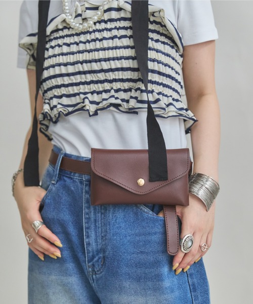 MIRROR STOKE（ミラーストーク）の「【ZOZO限定／追加】BELT POUCH/ベルトポーチ（ボディバッグ/ウエストポーチ・レディース・ブラウン/ブラック・MEDIUM）」の17枚目の写真