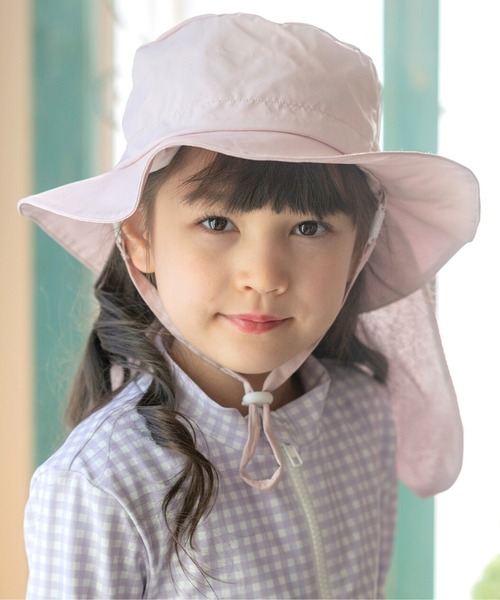 Catherine Cottage（キャサリンコテージ）の「撥水加工日よけリボンハット（ハット・キッズ・ベージュ/ピンク系2/サックスブルー系3/サックスブルー系4/ピンク/ライラック系4/ベージュ系1/ブルー系2/ライラック系3/ブルー/ブルー系1/ピンク系1/ライトグリーン系3/ライトグリーン系4/ピンク系3/ピンク系4・52/56）」の12枚目の写真