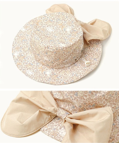 Catherine Cottage（キャサリンコテージ）の「撥水加工日よけリボンハット（ハット・キッズ・ベージュ/ピンク系2/サックスブルー系3/サックスブルー系4/ピンク/ライラック系4/ベージュ系1/ブルー系2/ライラック系3/ブルー/ブルー系1/ピンク系1/ライトグリーン系3/ライトグリーン系4/ピンク系3/ピンク系4・52/56）」の20枚目の写真