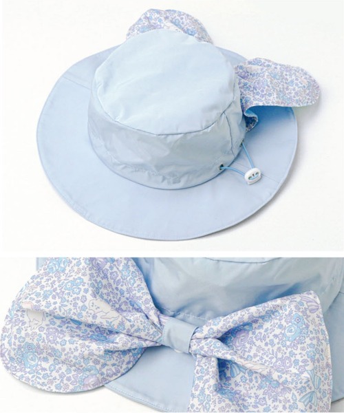 Catherine Cottage（キャサリンコテージ）の「撥水加工日よけリボンハット（ハット・キッズ・ベージュ/ピンク系2/サックスブルー系3/サックスブルー系4/ピンク/ライラック系4/ベージュ系1/ブルー系2/ライラック系3/ブルー/ブルー系1/ピンク系1/ライトグリーン系3/ライトグリーン系4/ピンク系3/ピンク系4・52/56）」の18枚目の写真