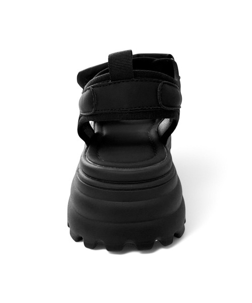 Sugar Sugar（シュガーシュガー）の「厚底スポーツサンダル 【SUGARSUGAR シュガーシュガー】レディース 厚底 ボリュームソール ダブルベルト 歩きやすい メッシュ スポサン スタイルアップ メッシュ 黒 アイボリー ふわふわ（サンダル・レディース・アイボリー/ブラック・S/M/L/LL）」の10枚目の写真