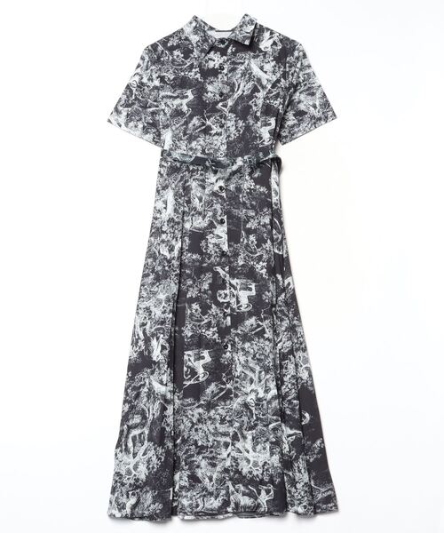 FREE STYLISTS(フリー スタイリスト)の「YUGA_YGMC Botanical print shirt dress(ワンピース・レディース・ライトグレー/ライトブルー/ブラック・FREE)」の7枚目の写真