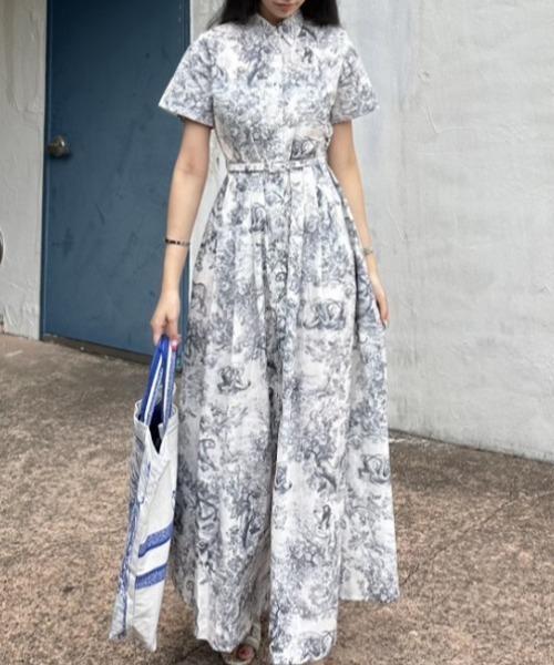 FREE STYLISTS(フリー スタイリスト)の「YUGA_YGMC Botanical print shirt dress(ワンピース・レディース・ライトグレー/ライトブルー/ブラック・FREE)」の13枚目の写真