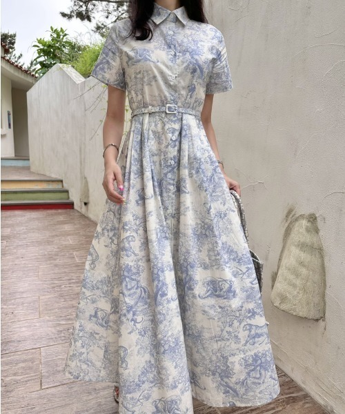 FREE STYLISTS(フリー スタイリスト)の「YUGA_YGMC Botanical print shirt dress(ワンピース・レディース・ライトグレー/ライトブルー/ブラック・FREE)」の22枚目の写真
