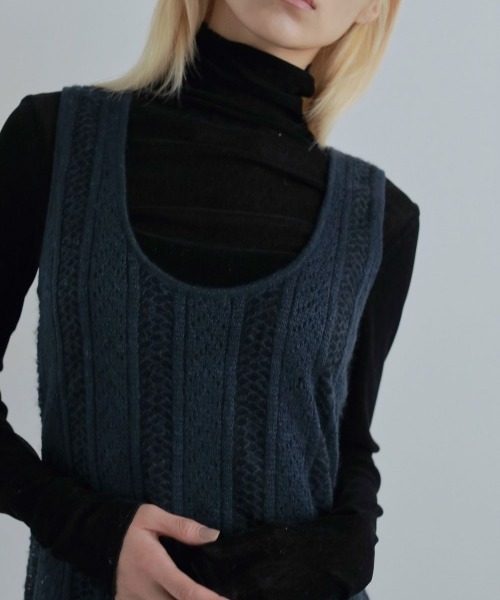 anuke（アンヌーク）の「anuke　Velour Tie Tops ベロアタイトップス/62520601（Tシャツ/カットソー・レディース・アイボリー/ブラック・ONE SIZE）」の10枚目の写真