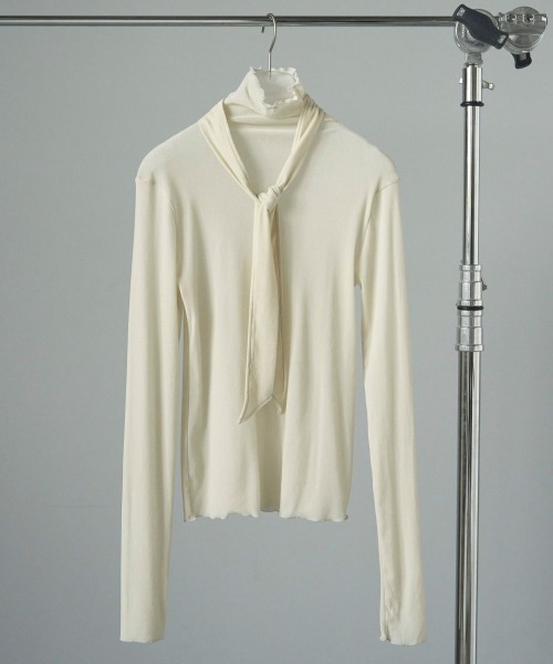 anuke（アンヌーク）の「anuke　Velour Tie Tops ベロアタイトップス/62520601（Tシャツ/カットソー・レディース・アイボリー/ブラック・ONE SIZE）」の18枚目の写真