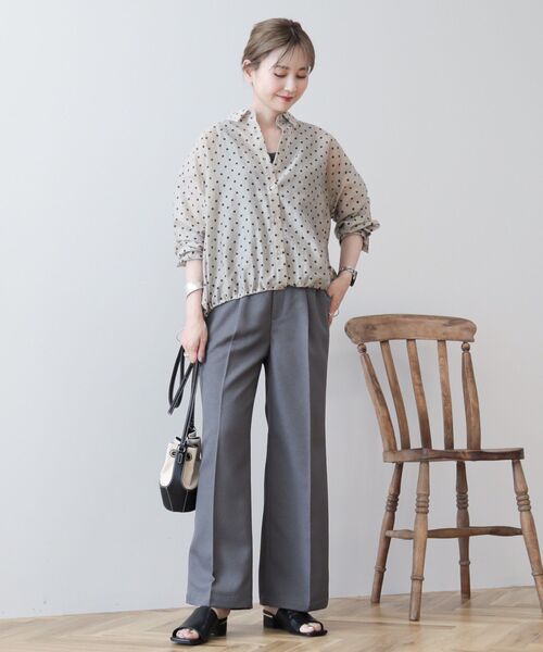 AMERICAN HOLIC（アメリカンホリック）の「【WEB限定】ドットドロストシャツ（シャツ/ブラウス・レディース・ピンクベージュ/ブラック・L/M）」の14枚目の写真