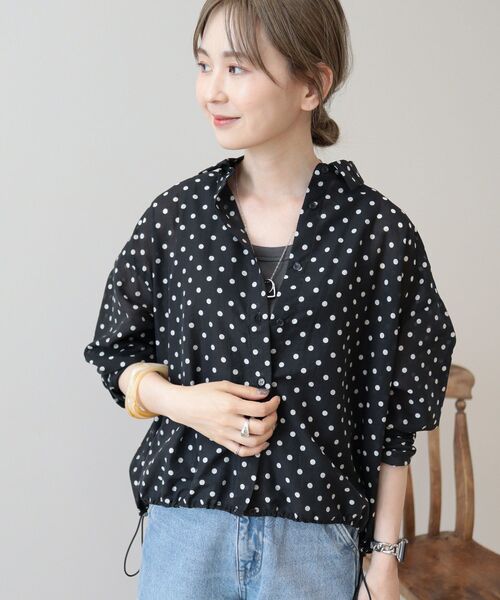 AMERICAN HOLIC（アメリカンホリック）の「【WEB限定】ドットドロストシャツ（シャツ/ブラウス・レディース・ピンクベージュ/ブラック・L/M）」の16枚目の写真