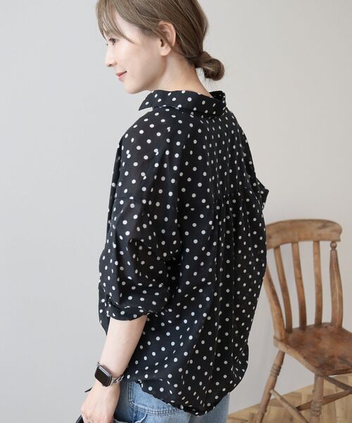 AMERICAN HOLIC（アメリカンホリック）の「【WEB限定】ドットドロストシャツ（シャツ/ブラウス・レディース・ピンクベージュ/ブラック・L/M）」の17枚目の写真