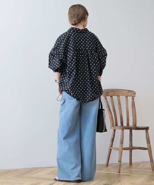 AMERICAN HOLIC（アメリカンホリック）の「【WEB限定】ドットドロストシャツ（シャツ/ブラウス・レディース・ピンクベージュ/ブラック・L/M）」の19枚目の写真