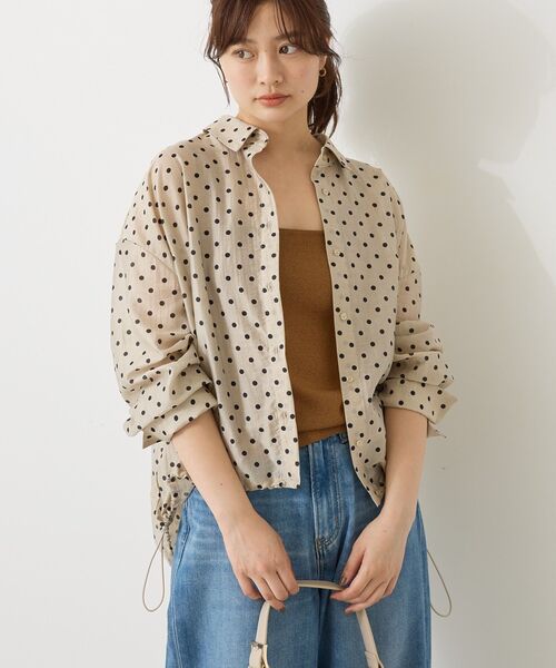 AMERICAN HOLIC（アメリカンホリック）の「【WEB限定】ドットドロストシャツ（シャツ/ブラウス・レディース・ピンクベージュ/ブラック・L/M）」の20枚目の写真