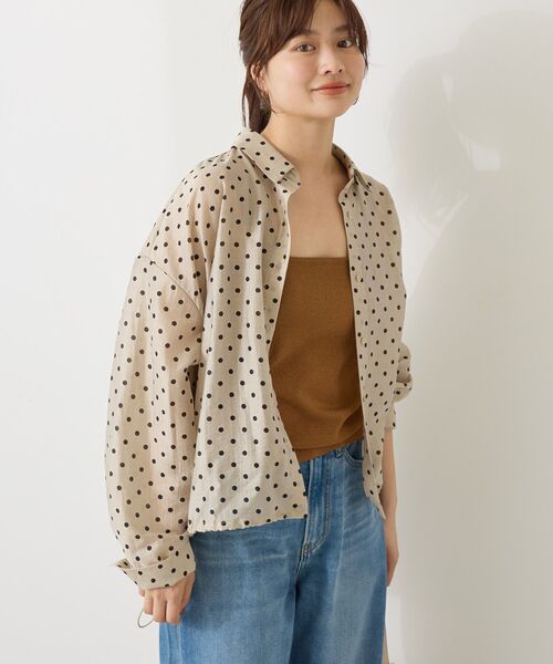 AMERICAN HOLIC（アメリカンホリック）の「【WEB限定】ドットドロストシャツ（シャツ/ブラウス・レディース・ピンクベージュ/ブラック・L/M）」の21枚目の写真