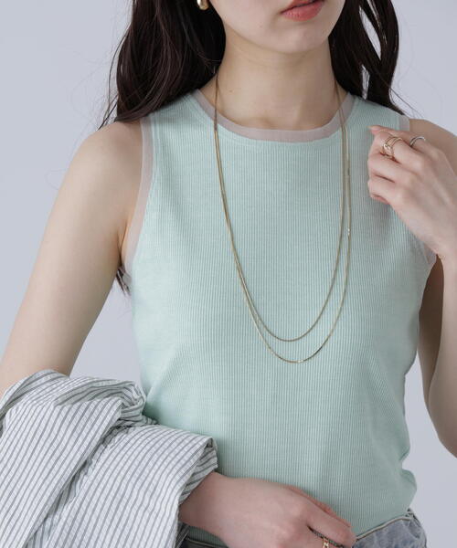 FREE'S MART（フリーズマート）の「［ＭＦＭ］カップ付アメスリチュールラメタンク（タンクトップ・レディース・イエロー/ホワイト/ライトグリーン・SMALL/MEDIUM）」の3枚目の写真