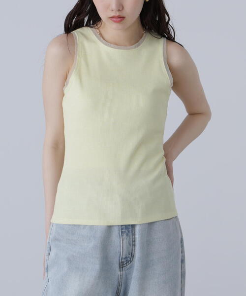 FREE'S MART（フリーズマート）の「［ＭＦＭ］カップ付アメスリチュールラメタンク（タンクトップ・レディース・イエロー/ホワイト/ライトグリーン・SMALL/MEDIUM）」の21枚目の写真