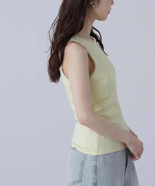 FREE'S MART（フリーズマート）の「［ＭＦＭ］カップ付アメスリチュールラメタンク（タンクトップ・レディース・イエロー/ホワイト/ライトグリーン・SMALL/MEDIUM）」の20枚目の写真