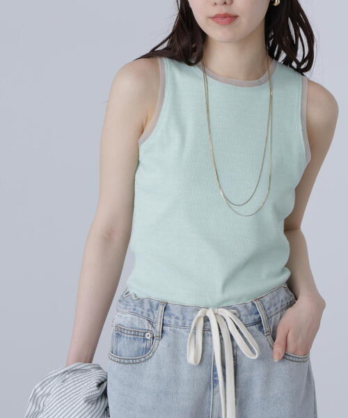 FREE'S MART（フリーズマート）の「［ＭＦＭ］カップ付アメスリチュールラメタンク（タンクトップ・レディース・イエロー/ホワイト/ライトグリーン・SMALL/MEDIUM）」の11枚目の写真