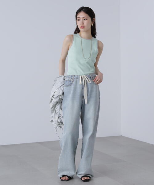 FREE'S MART（フリーズマート）の「［ＭＦＭ］カップ付アメスリチュールラメタンク（タンクトップ・レディース・イエロー/ホワイト/ライトグリーン・SMALL/MEDIUM）」の7枚目の写真