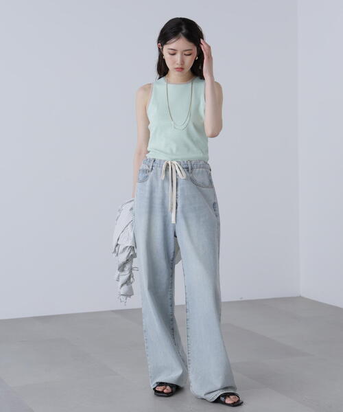 FREE'S MART（フリーズマート）の「［ＭＦＭ］カップ付アメスリチュールラメタンク（タンクトップ・レディース・イエロー/ホワイト/ライトグリーン・SMALL/MEDIUM）」の6枚目の写真