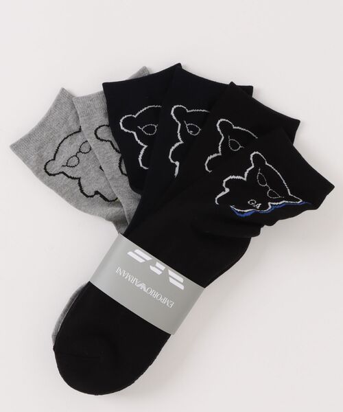 EMPORIO ARMANI（エンポリオアルマーニ）の「【3足セット】EMPORIO ARMANI 足底パイル マンガベア ミドルソックス 92342721（ソックス/靴下・メンズ・マルチ/ブラック系その他3・25-27CM）」の11枚目の写真