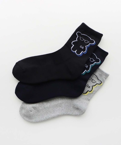 EMPORIO ARMANI（エンポリオアルマーニ）の「【3足セット】EMPORIO ARMANI 足底パイル マンガベア ミドルソックス 92342721（ソックス/靴下・メンズ・マルチ/ブラック系その他3・25-27CM）」の2枚目の写真