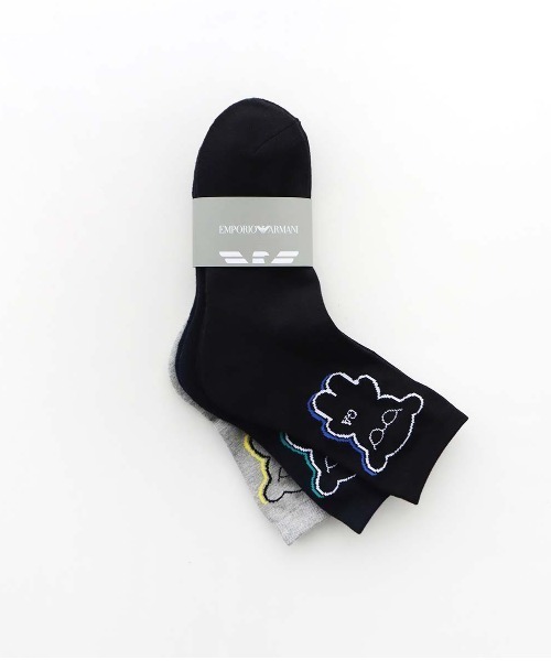 EMPORIO ARMANI（エンポリオアルマーニ）の「【3足セット】EMPORIO ARMANI 足底パイル マンガベア ミドルソックス 92342721（ソックス/靴下・メンズ・マルチ/ブラック系その他3・25-27CM）」の9枚目の写真