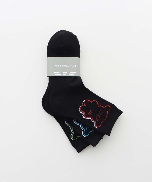 EMPORIO ARMANI（エンポリオアルマーニ）の「【3足セット】EMPORIO ARMANI 足底パイル マンガベア ミドルソックス 92342721（ソックス/靴下・メンズ・マルチ/ブラック系その他3・25-27CM）」の8枚目の写真