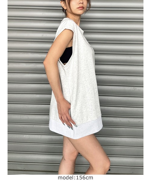 EGOIST（エゴイスト）の「オーバータンクトップ（タンクトップ・レディース・グレー/ブラック/ホワイト・FREE）」の6枚目の写真