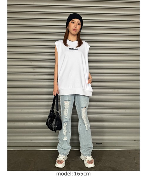 EGOIST（エゴイスト）の「オーバータンクトップ（タンクトップ・レディース・グレー/ブラック/ホワイト・FREE）」の8枚目の写真