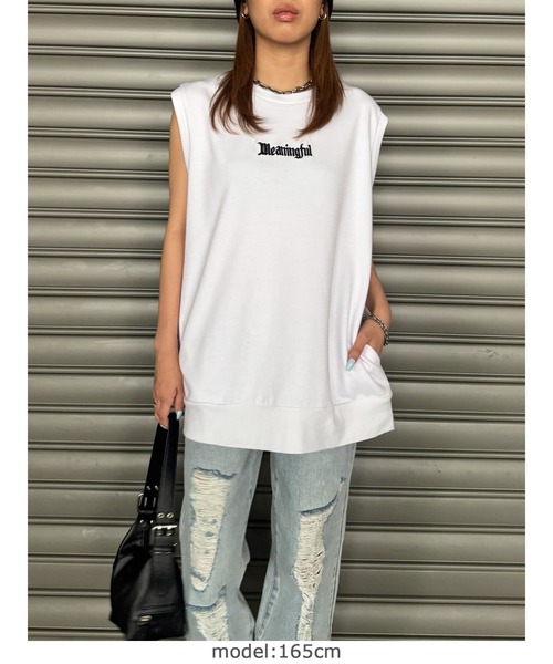 EGOIST（エゴイスト）の「オーバータンクトップ（タンクトップ・レディース・グレー/ブラック/ホワイト・FREE）」の9枚目の写真