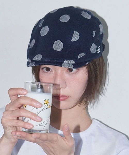 FANCY CLUB(ファンシークラブ)の「A'GEM/9 × .kom 『FANCY CLUB/ファンシークラブ』 Angel Dot Hunting Cap/エンジェルドット ハンチング CAP(ハンチング/ベレー帽・レディース・ネイビー/グレー・FREE)」の2枚目の写真