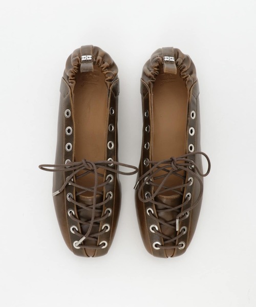 GANNI Eyelets Lace Up Ballerina（バレエシューズ）｜GANNI