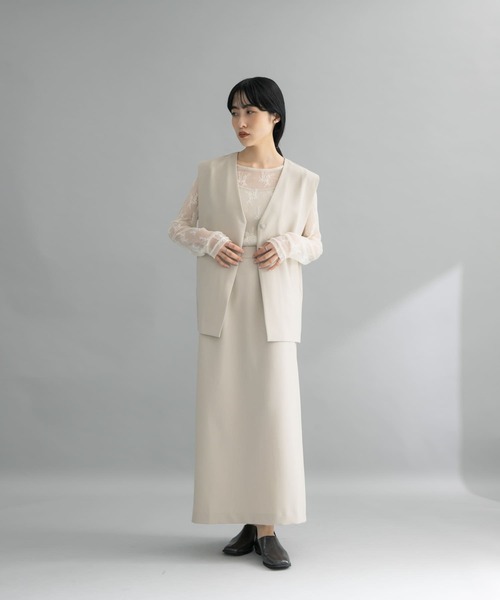 KBF(ケイビーエフ)の「『WEB限定』セパレートベストワンピース(ワンピース・レディース・ブラック/ブラウン/ベージュ・ONE)」の3枚目の写真