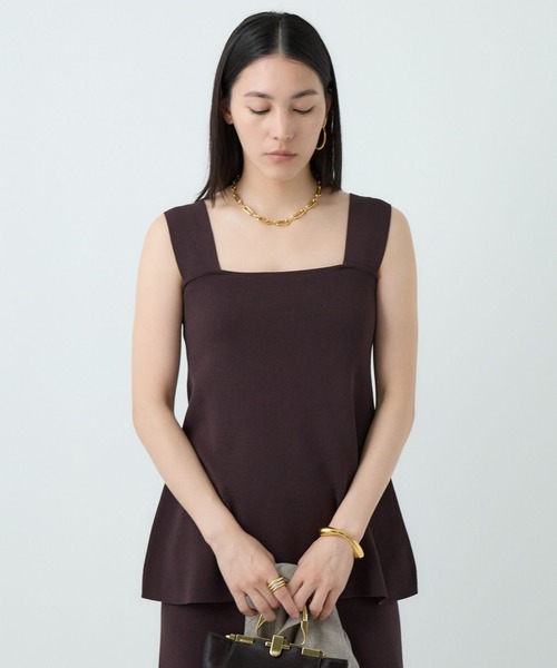 Chaos（カオス）の「Chaos(カオス)/シルクコンフレアタンク　【セットアップ可】（タンクトップ・レディース・ブラック/ライトグレー/ダークブラウン系/ネイビー系/クリーム・FREE）」の12枚目の写真