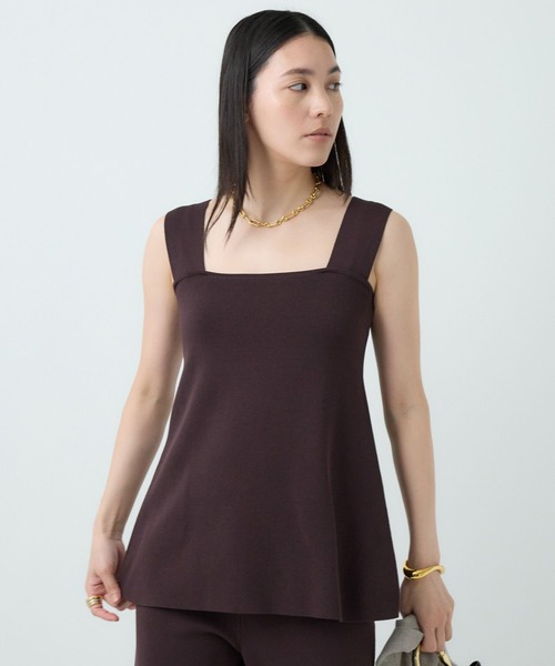 Chaos（カオス）の「Chaos(カオス)/シルクコンフレアタンク　【セットアップ可】（タンクトップ・レディース・ブラック/ライトグレー/ダークブラウン系/ネイビー系/クリーム・FREE）」の13枚目の写真
