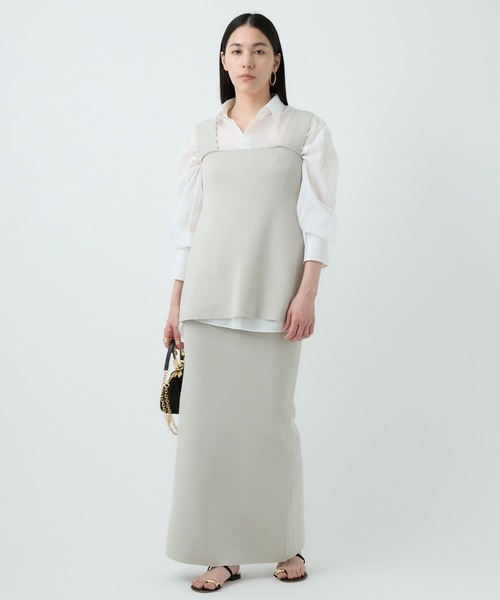 Chaos（カオス）の「Chaos(カオス)/シルクコンフレアタンク　【セットアップ可】（タンクトップ・レディース・ブラック/ライトグレー/ダークブラウン系/ネイビー系/クリーム・FREE）」の17枚目の写真