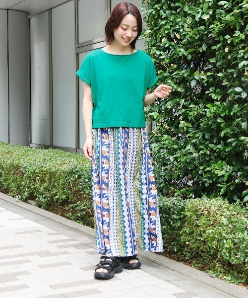 チチカカ（チチカカ）の「アソートプリントドッキングワンピース（ワンピース・レディース・グリーン/ベージュ/ブラック・FREE）」の10枚目の写真